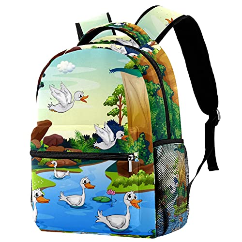 Sac à dos d'écolier ordinateur portable au motif coucher de soleil multicolore