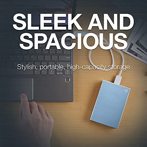 Seagate One Touch 2TB External HDD with Password Protection Light Blue, for Windows and Mac, with 3 Yr Data Recovery Services, (STKY2000402) view 2