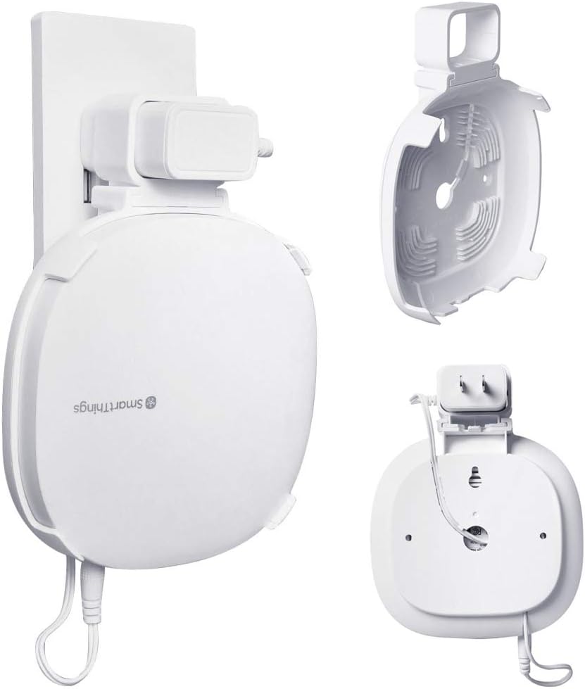 Samsung Smartthings Hub Mount foreaya Outlet Wall Mount Holder Compatible with Samsung Smartthings Hub(3rd Gen Only) Cord Arrangement Space Saving Home Improve