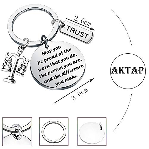 AKTAP Law School Graduation Keychain Lawyer Gift Scales of Justice Jewelry May You be Proud of The Work That You Do Key Rings for New Lawyer 5