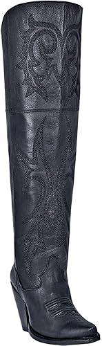 Miniatura 2 de Dan Post Botas Para Mujer Jilted Bordado Snip Toe Vestido Botas Sobre la Rodilla Tacón Alto 3 "Y Más - Negro, Negro -