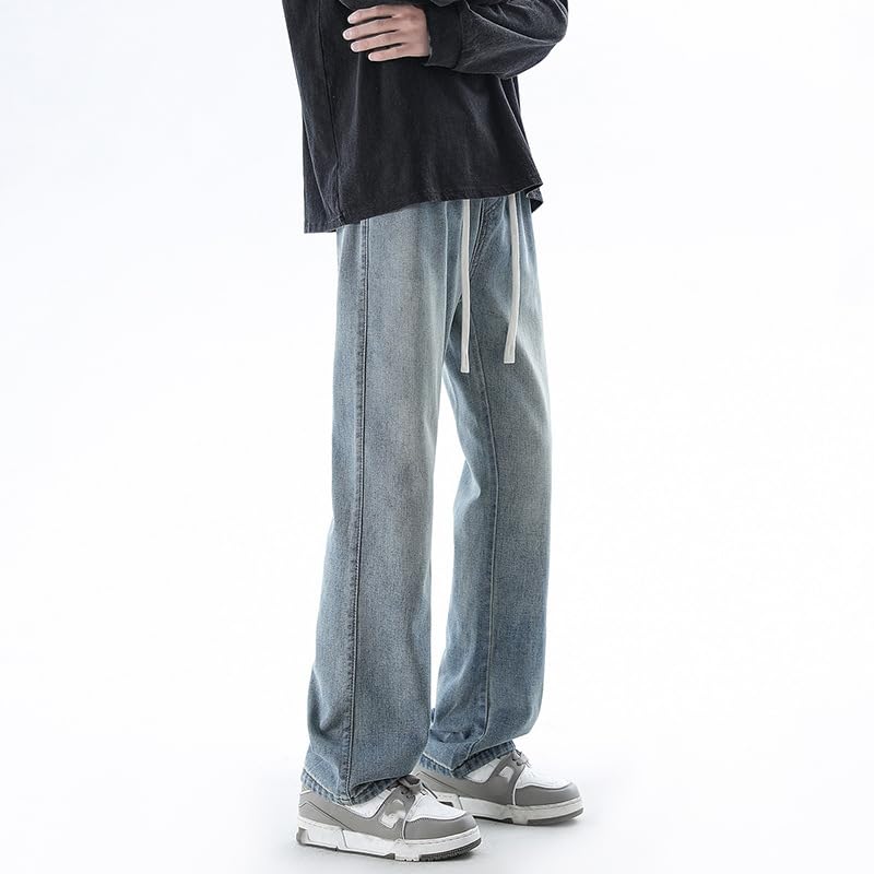 Men's Jeans Spring Drawstring Americana Streetwear Denim Casual Pants3