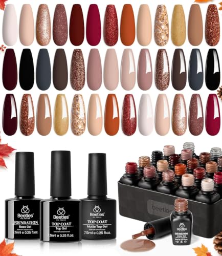 Beetles Gel Nail Polish Set Fall Brown Colors
