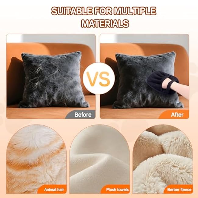 Pet Hair Remover Electrostatic Gloves,Pet Hair Removal for Cats & Dogs, Cat Grooming Gloves£¬Pet Hair Fur Removal Mitt, Cleanup for Furniture, Clothing, and Upholstery,Reusable (2pcs)-S8QRtaXl