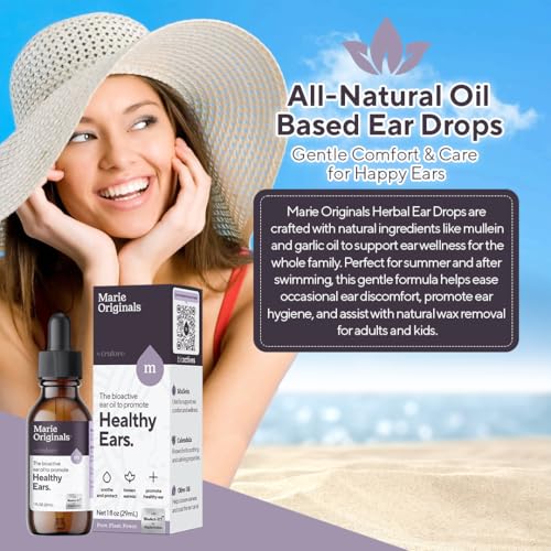 image for Marie Originals Natural Ear Oil Drops | Mullein Garlic Oil Ear Drops f