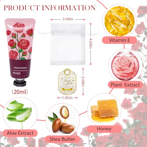 Pacote com 12 cremes para as mãos para mulheres, mini loção para as mãos tamanho de viagem para cuid