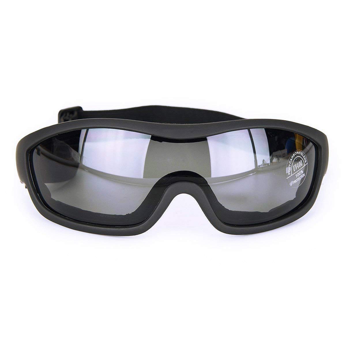 Viriber Occhiali da moto e bici, occhiali protettivi UV per esterni, antipolvere, occhiali da combattimento, occhiali militari, occhiali tattici per attività all'aperto (trasparente)