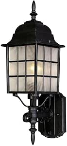 Maxim North Church-1 Light Outdoor Wall Lantern in Lodge Style-6 Inches Wide by 19.75 inches high-Black Finish