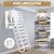 Folding Wall Mounted Ladder 10.17FT 12Steps Loft Ladder Stairs Attic Pull Down Stairs Retractable Attic Ladder with Armrests Handle for Loft and Cottage Top Extension Stairs (White)