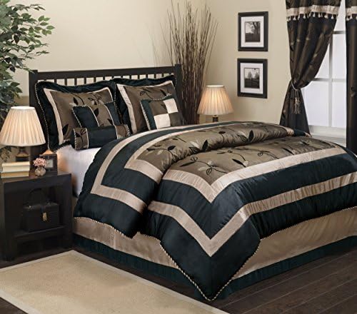 Nanshing PASTORA7-K Pastora Collection Bedroom Comforter Complete 7 Piece Set, King, Bronze