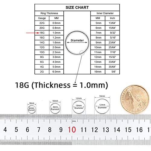 Surgical Steel Hinged Nose Rings Hoop 20G 18G 16G 14G,6Mm 7Mm 8Mm 9Mm 10Mm 12Mm 14Mm, Black Silver Gold,Clicker Septum Helix Lip Ear Lobe Cartilage Rook Body Piercing Jewelry Segment Nose Ring Earrings #TOP2