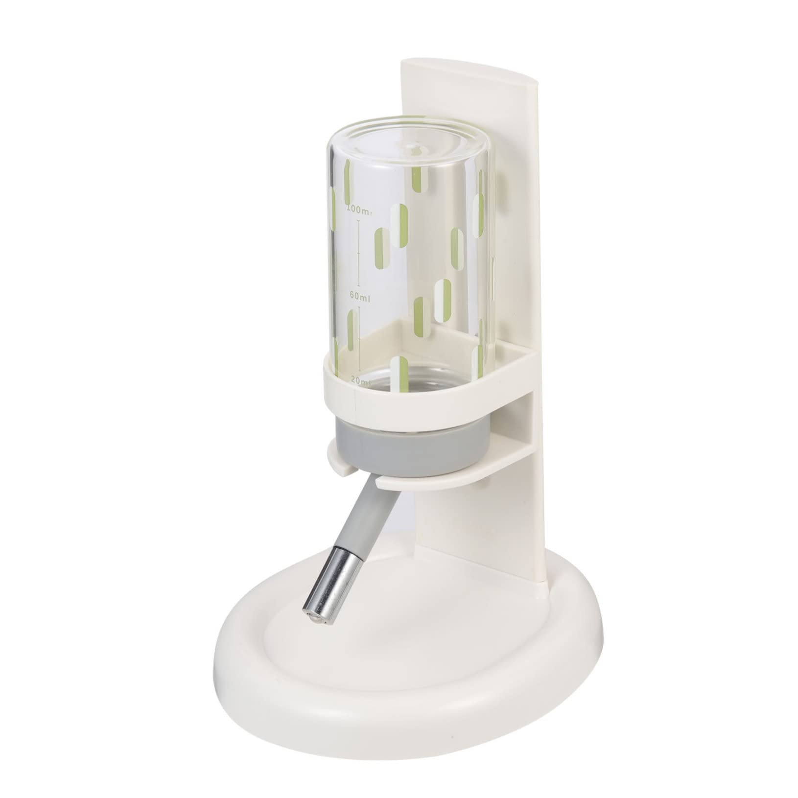 Automatischer Hamster Wasserspender mit Einfacher Wasserstandsanzeige und Praktischem Trinksystem aus Abs und Glas Weiß für Kleintierkäfige im Haushalt