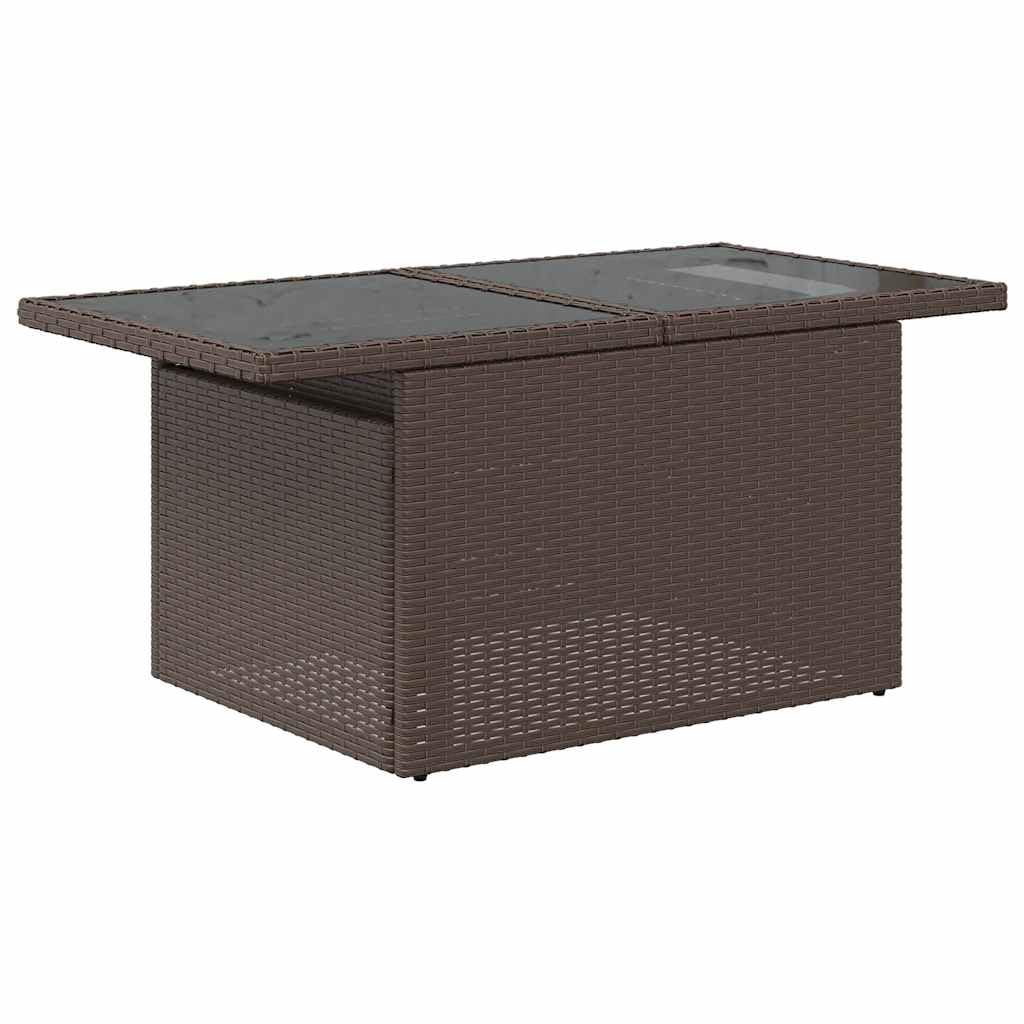Set Divani da Giardino 9 pz con Cuscini Marrone Polyrattan Rattan Intreccio Resistente per Relax Cena e Conversazione in Esterno