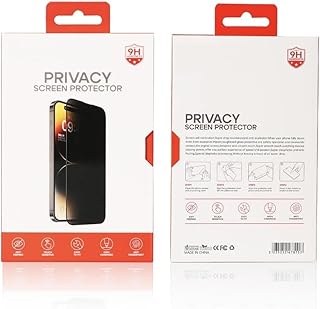 واقي شاشة خصوصية من V Volt متوافق مع iPhone 12 Pro Max، زجاج مقوى بدرجة صلابة 9H مضاد للتجسس والخدش، مضاد للبصمات، لمس عالية، سهل التركيب، حماية من الصدمات.