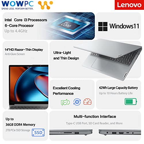 Lenovo Ideapad 14" Laptop, 12Th Gen Intel 6-Core Processor(Up To 4.4Ghz), 12Gb Ram, 512Gb Pcie Ssd, Wifi 6, 10Hr+ Battery Life, Hdmi, 4-In-1 Card Reader, Fingerprint Reader, Windows 11 Home In S Mode #TOP2