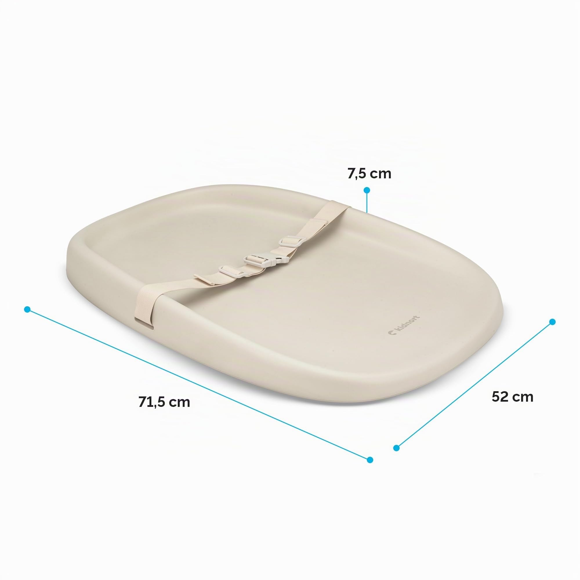 Laer Wickelauflage Wickelunterlage abwaschbar mit erhöhten Seiten und verstellbarem Gurt rutschfester Unterseite für Wickeltisch Wickelkommode Wickelaufsatz für Babys Soft Linen