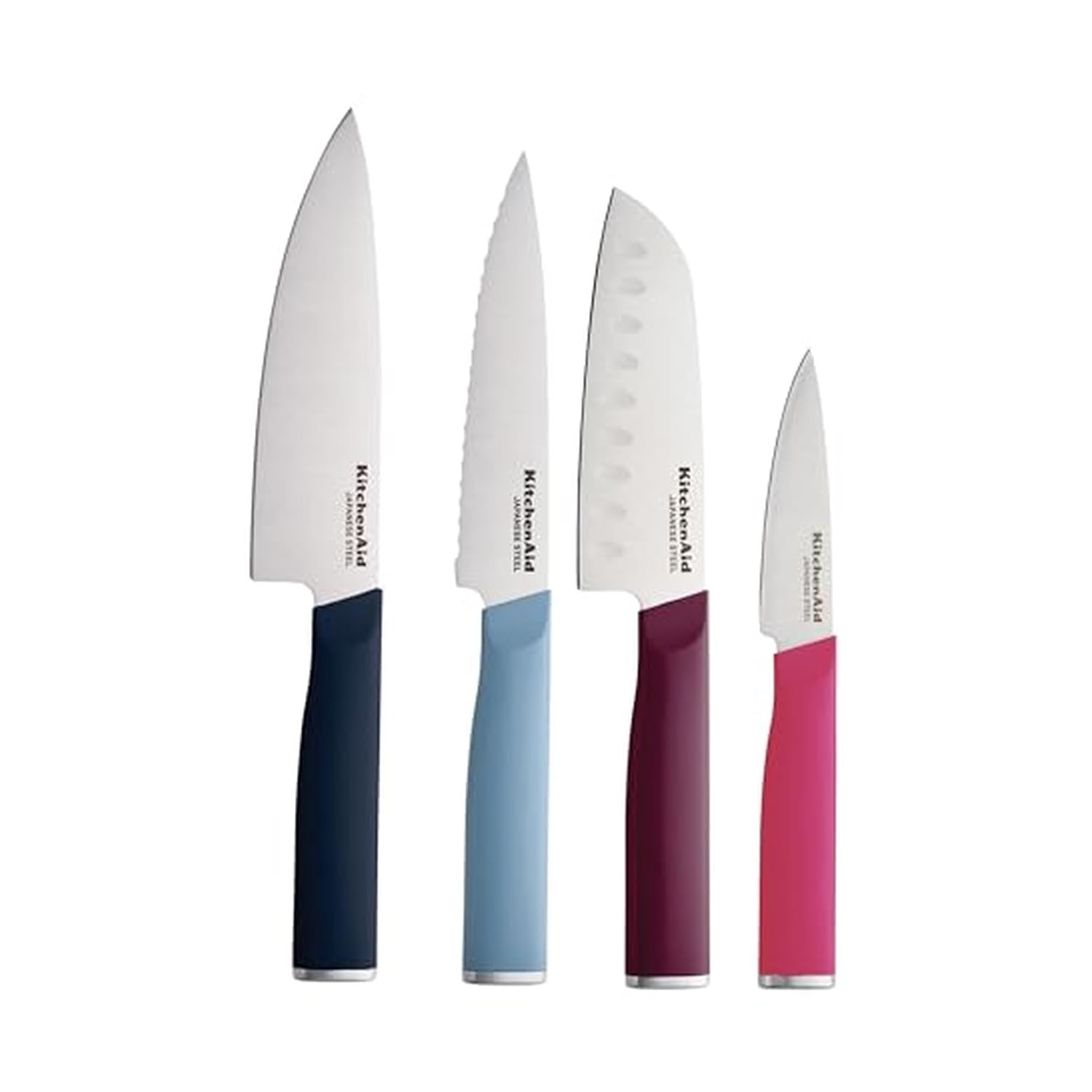 KitchenAid 4-Piece Chef Knife Set with Blade Covers 6-Inch Chef Knife 5-Inch Santoku 5 5-Inch Serrated Utility 3