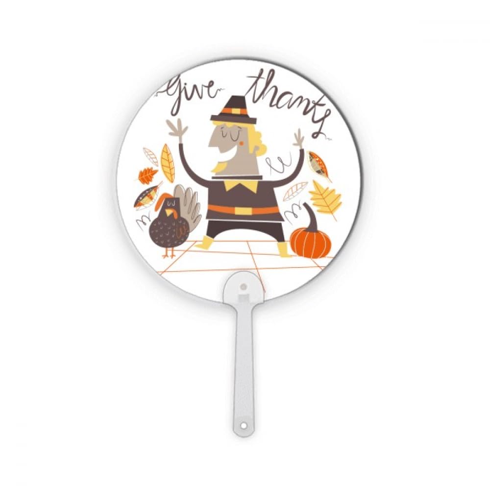 Éventail rond en plastique motif Thanksgiving cadeau invités