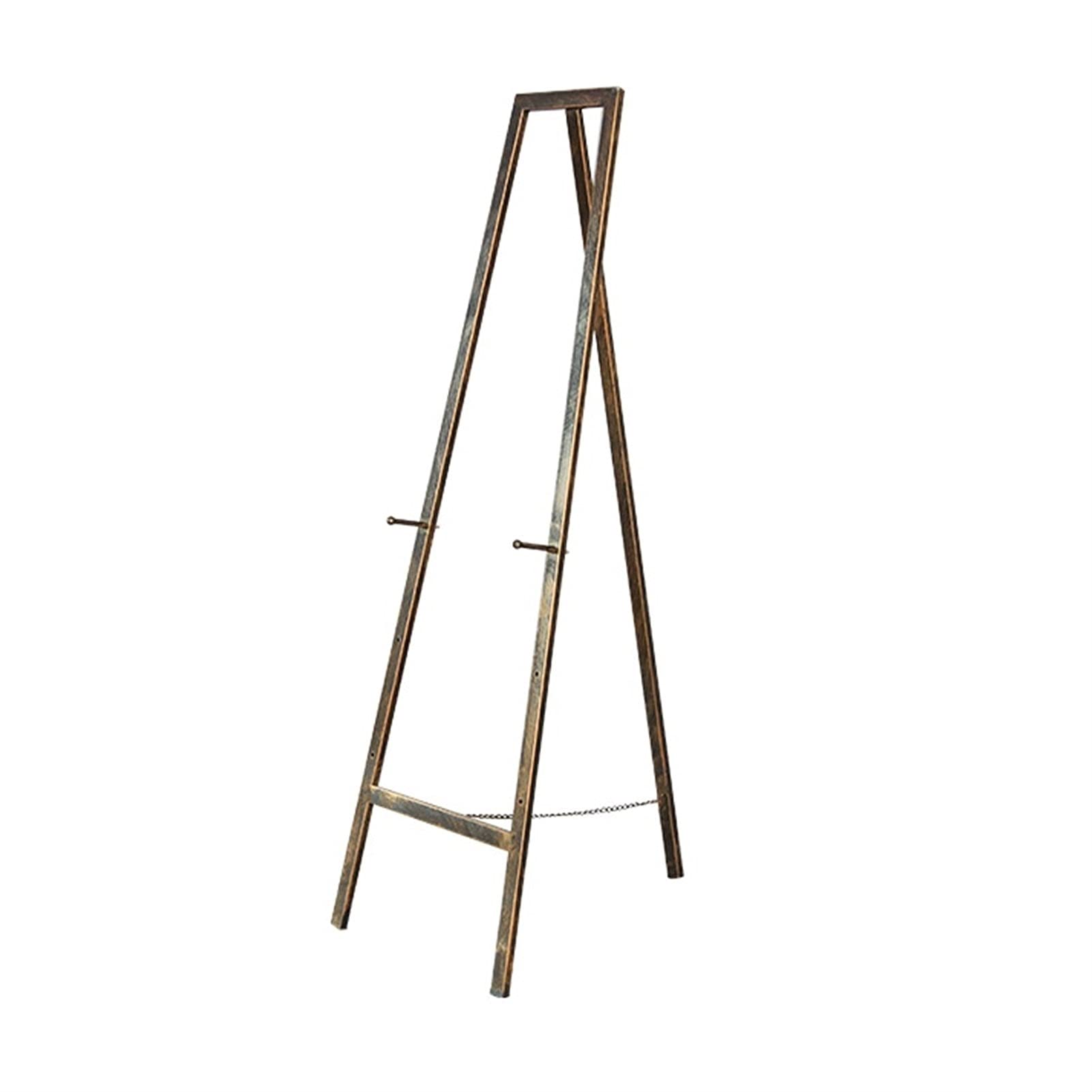 HADECOLL Tripod Adjustable Art Drawing Easel,Wrought Iron Oil Painting Stand Wedding Welcome Photo Display Holder,As Interior Decoration,Red Copper-120Cm