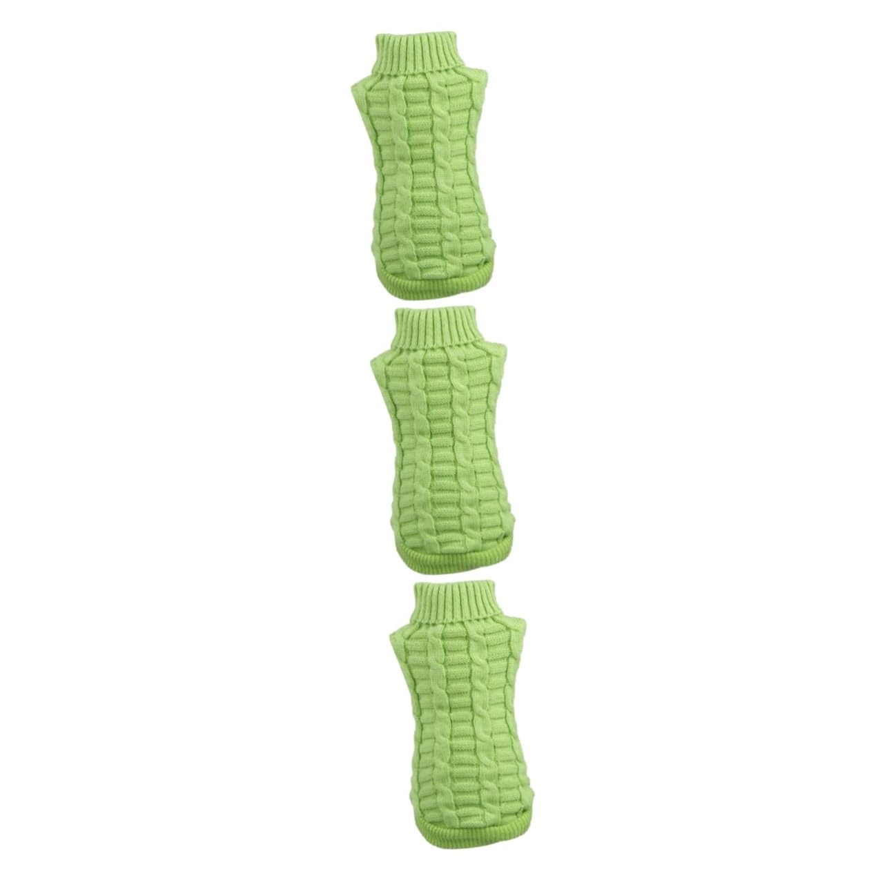 BESPORTBLE 3pièces Pull pour Chien Douce Manteau Hiver Vert Uni pour Chiot Parfait pour Activités Extérieures Photos Spéciales