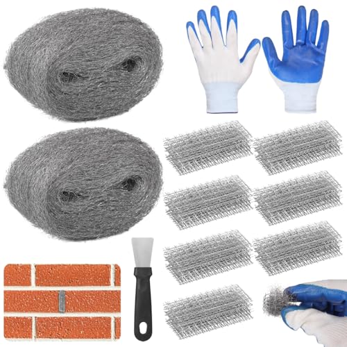 Cubiertas de acero inoxidable para agujeros de llanto con lana de acero y raspador 100 uds