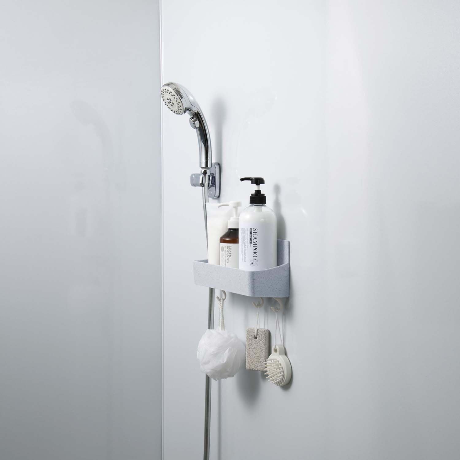 Shinki Synthetic Dragonfly, Union, Bottle Rack with Hook, Ag Antibacterial Treatment, Sticks to Walls, Floats Without Taking Up Space, Storage Load Capacity: Approx. 5.5 lbs (2.5 kg), White Stone,