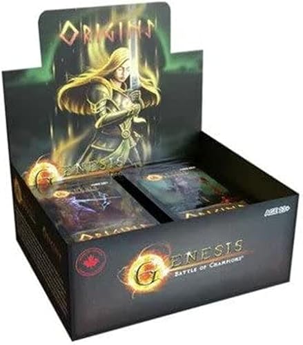 Genesis: Battle of Champions Origins Booster - Caja de presentación de 24 paquetes de refuerzo, juegos de cartas para adultos, niños, familia, 15