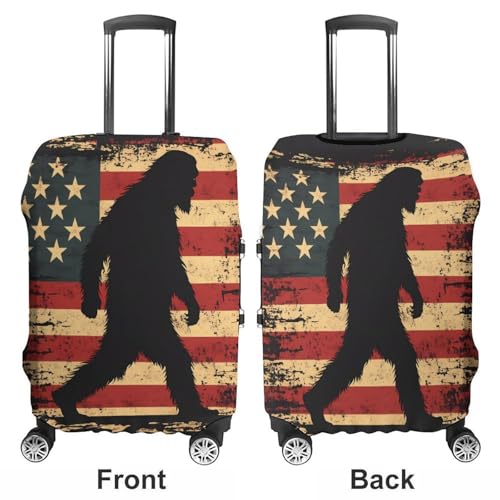 Bigfoot U.S.A. Flag Travel Luggage Cover for Suitcase 19-32 Inches Elastic Washable Baggage Protector3