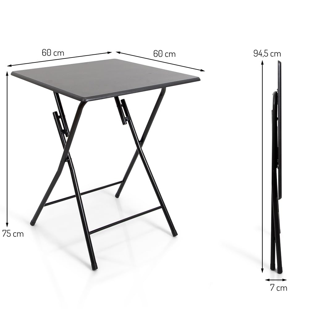 Milton & Oldbrook Table Pliante 60 x 60 cm Valongo Noir