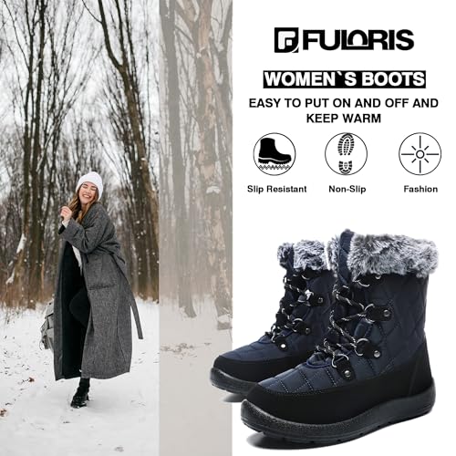 Women's Waterproof Winter Snow Boots Warm Insulation Outdoor Cold Weather Boot for Women Lightweight Fur Lined Non Slip4