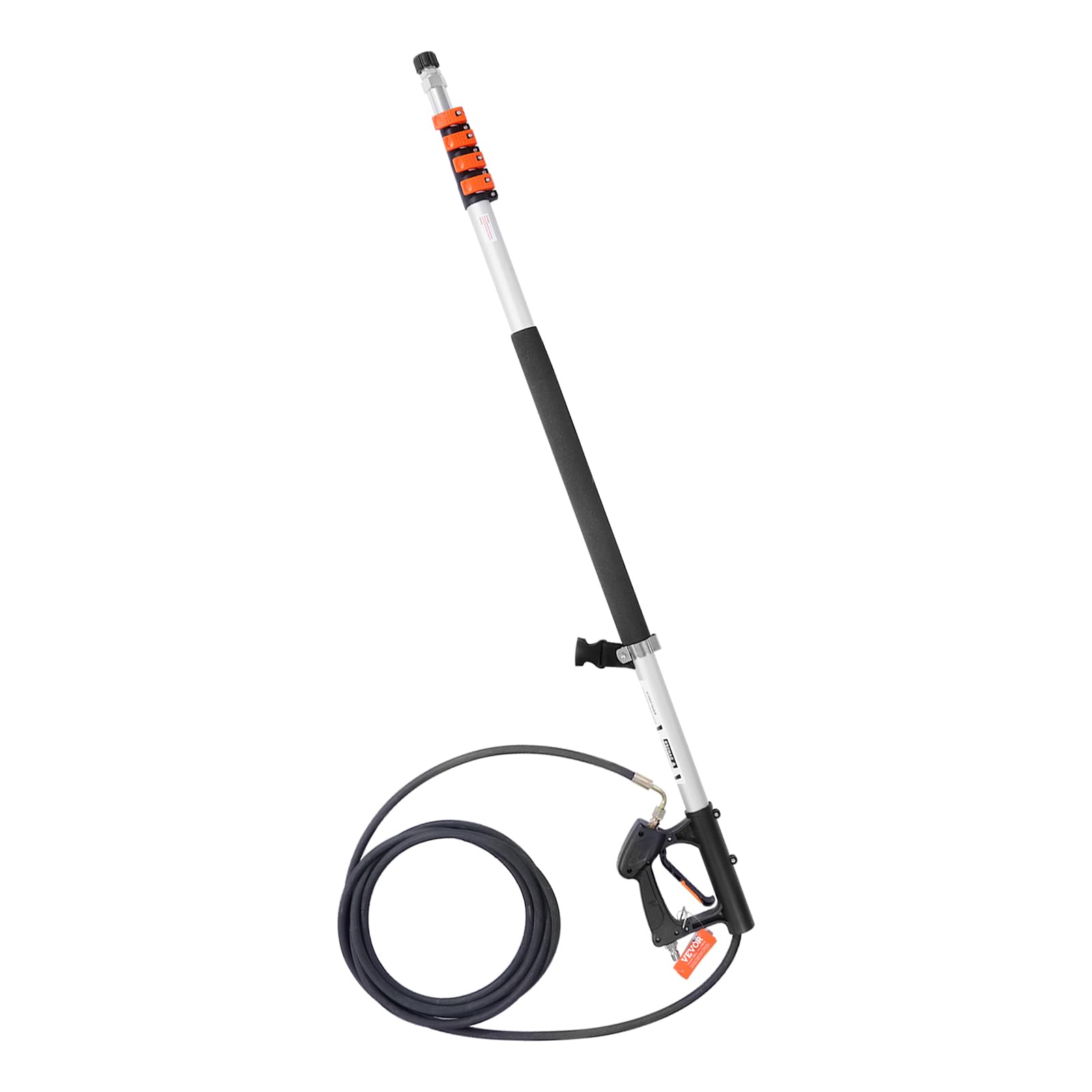 VEVOR Lance Télescopique pour Nettoyeur Haute Pression 6358 mm, Baguette de Pulvérisation Télescopique 4000 psi avec Rallonges, Coupleur Pivotant, 7 Buses, Harnais de Support Réglable, pour Gouttière