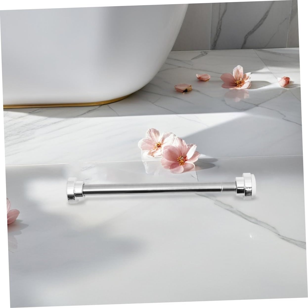 2 Pièces Tringle Rideau Douche Extensible Sans Perçage Acier Inoxydable Réglable Pour Salle De Bain Et Fenêtres De Placard