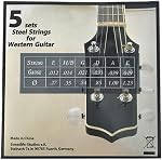 Clifton 5 pack Chaîne de guitare acoustique chaîne de guitare Western Chaîne de Guitare en acier Chaîne de la lumière tension pour les joueurs débutants (chaînes de guitare acoustique)