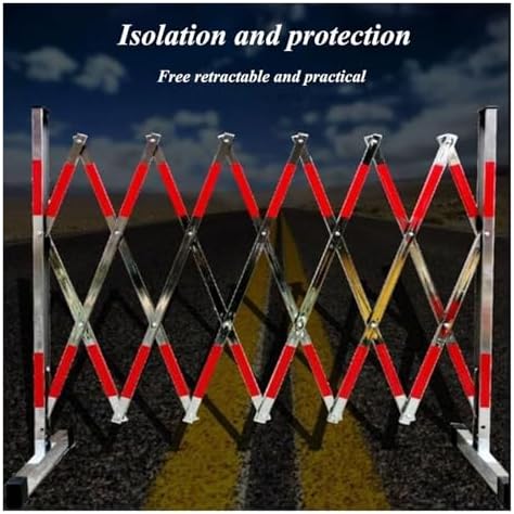 Hareketli Katlanır Çit - Paslanmaz Çelik Teleskopik Güvenlik Kapısı, Endüstriyel ve Yol İnşaatı için Esnek Genişleyen Bariyer, Dayanıklı Taşınabilir Güvenlik Çözümü - Görsel 5