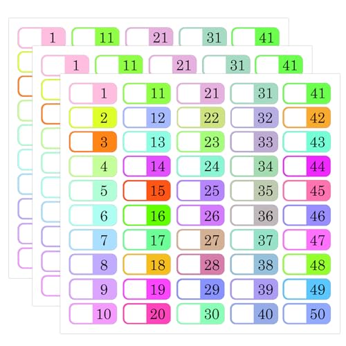 Classeur à 3 anneaux : étiquettes multicolores de 1 à 50 et index A à Z contre le désordre