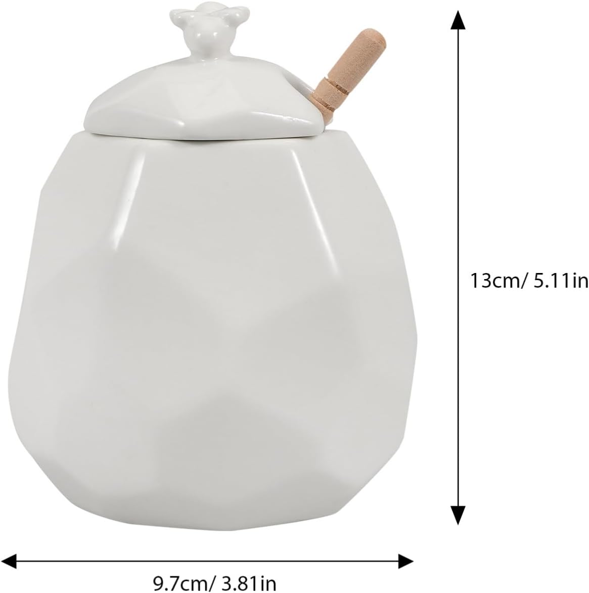 Ceramic Honey Jar with Wooden Honey Dipper and Lid Set Syrup Jars Porcelain Honey Pot Sugar Spice Honey Container Honey Dispenser Honeycomb Storage Containers Peanut Jam Bottle