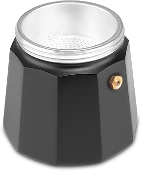 Orbegozo KFN 610 - Cafetera italiana de aluminio, 6 tazas de capacidad, mango ergonómico, válvula de seguridad, filtro desmontable, Color Negro4