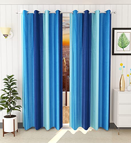 Image of HOME UTSAV 1 Piece Plain Shade Curtains for Window 6 Feet, Blue (Blue, 6 Feet (1Pc))