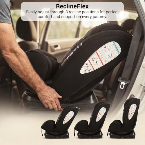 Image of Baybee Convertible Car Seat for Baby 0 to 12 Years with ISOFIX, 3 Position Recline, Headrest Adjustable | ECE R44 /04 Safety Certified | Travel Baby Car Seat for Toddlers Kids Boys Girls (Black)