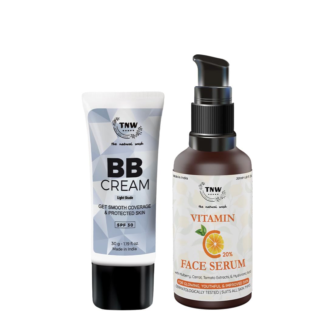 TNW - The Natural Wash BB Cream & Vitamin C Face Serum Combo | Brightening & Hydrating Skin Care Set-picture-36