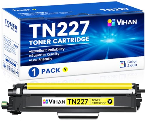 Image of Vihan TN227 TN-227Y Compatible Toner Cartridge Replacement for Brother TN 227 TN-227 Yellow Toner Cartridge with MFC-L3770CDW HL-L3290CDW HL-L3270CDW Printer 1Pack