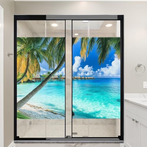 Película decorativa para ventana con diseño marino azul moderno miniatura 6