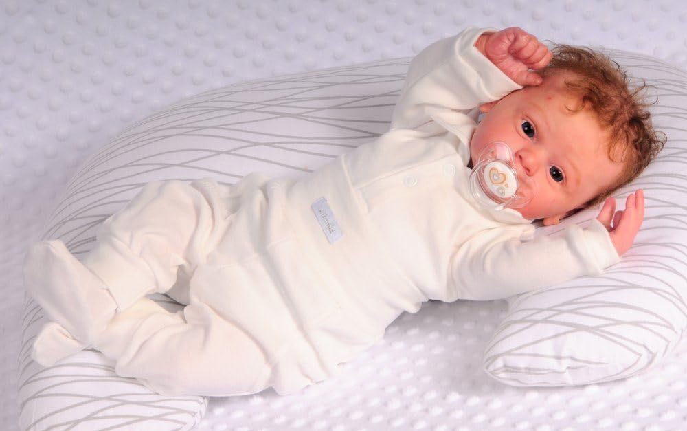 Baby Anzug 3-teilig Set Langarmbody mit Polokragen Schlupfhose Mütze Creme Babykleidung elegant bequem weich Babyset Geburt Geschenk Neugeborene Baby Outfit Kleidung