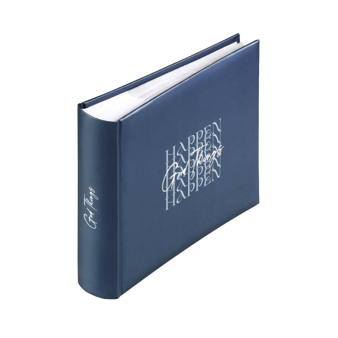 Hama Slip-In Photo Album "Good Things" (Memo-Album with 100 pages, for inserting 200 Pictures in 10x15 cm Format, 22.5x22 cm DIY Album with Caption Field) Blue