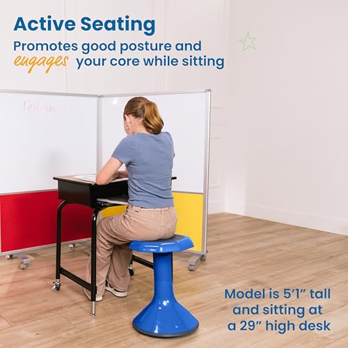 Image of ECR4Kids ACE Active Core Engagement Wobble Stool, 18-Inch Seat Height, Flexible Seating, Blue