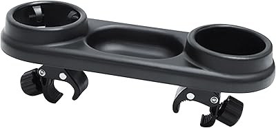Stroller Snack Tray, 3 in 1 Stroller Cup Holder Clip On Removable Universal Stroller Snack Catcher and Drinks Holder Non Slip (Black)