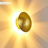 Wandlampe Mezia, runde Wandleuchte aus Metall in Gold mit Lichtspiel an der Wand, 1 x G9, Innenwandleuchte mit Strahlen-Effekt in Struktur-Gold-Optik, ohne Leuchtmittel