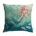 Monkeysell Retro Mermaid Square Linen Pillow Painting Fish Gifts Style Sofa Home Decoration esign Throw Pillow Case Cushion Covers Square 18 Inch (S053A4)