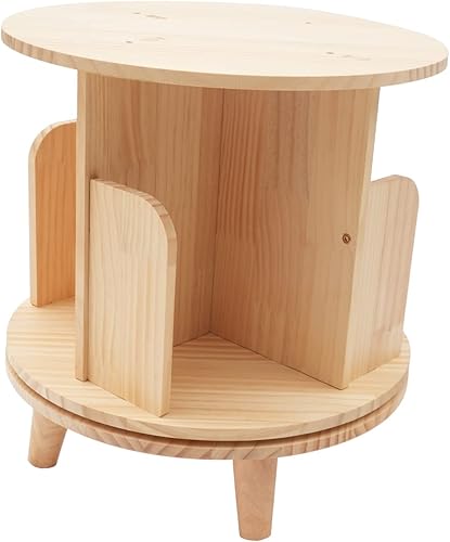 Fetcoi Estantería giratoria, estante de almacenamiento de 360 estantes pequeños de esquina para niños y adultos, organizador de estantería