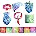 FASOTY 6 Pieces Tie Dye Bandana Cotton Paisley Bandanas Headbands Cowboy Handkerchiefs for Men and Women Multi-Purpose Head Wrap Neck Scarf Wristband Gift Sets